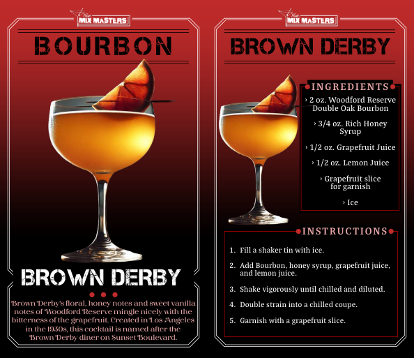 Brown Derby True Mix Masters drink card